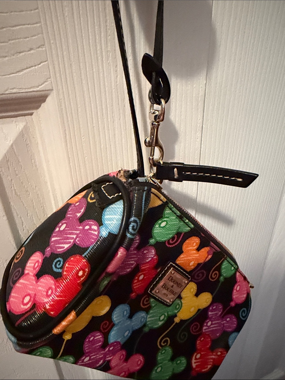 Dooney & Bourke Black Multicolor Mickey Balloon Wristlet *see description* - Picture 7 of 9